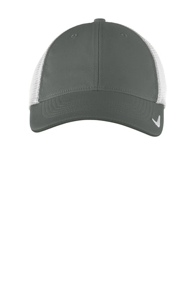 Nike NKAO9293/NKFB6448 Mens Dri-Fit Moisture Wicking Stretch Fit Hat Anthracite Grey/White Flat Front