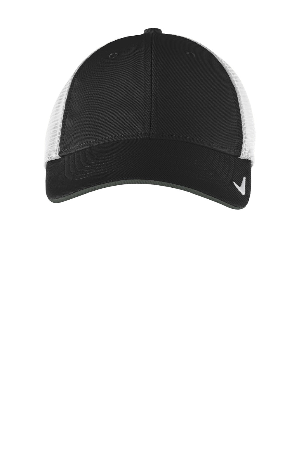 Nike Hats NKAO9293/NKFB6448 Mens Dri-Fit Moisture Wicking Stretch Fit Hat Black/White Flat Front
