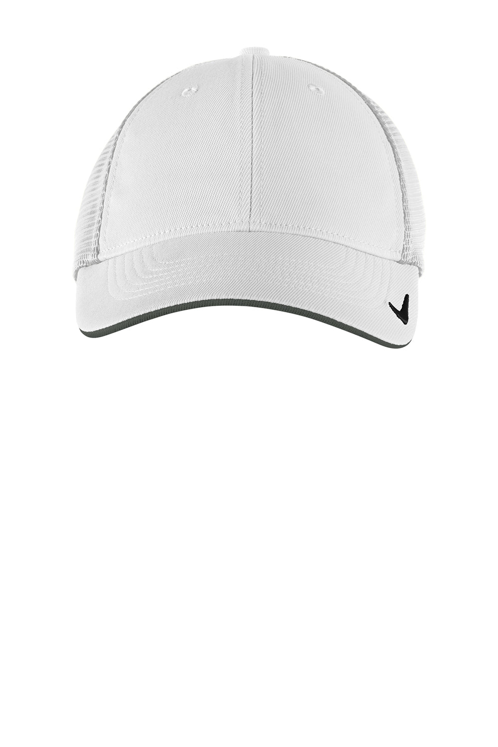 Nike NKAO9293/NKFB6448 Mens Dri-Fit Moisture Wicking Stretch Fit Hat White Flat Front