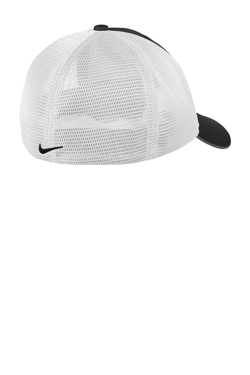 Nike NKAO9293/NKFB6448 Mens Dri-Fit Moisture Wicking Stretch Fit Hat Black/White Flat Back
