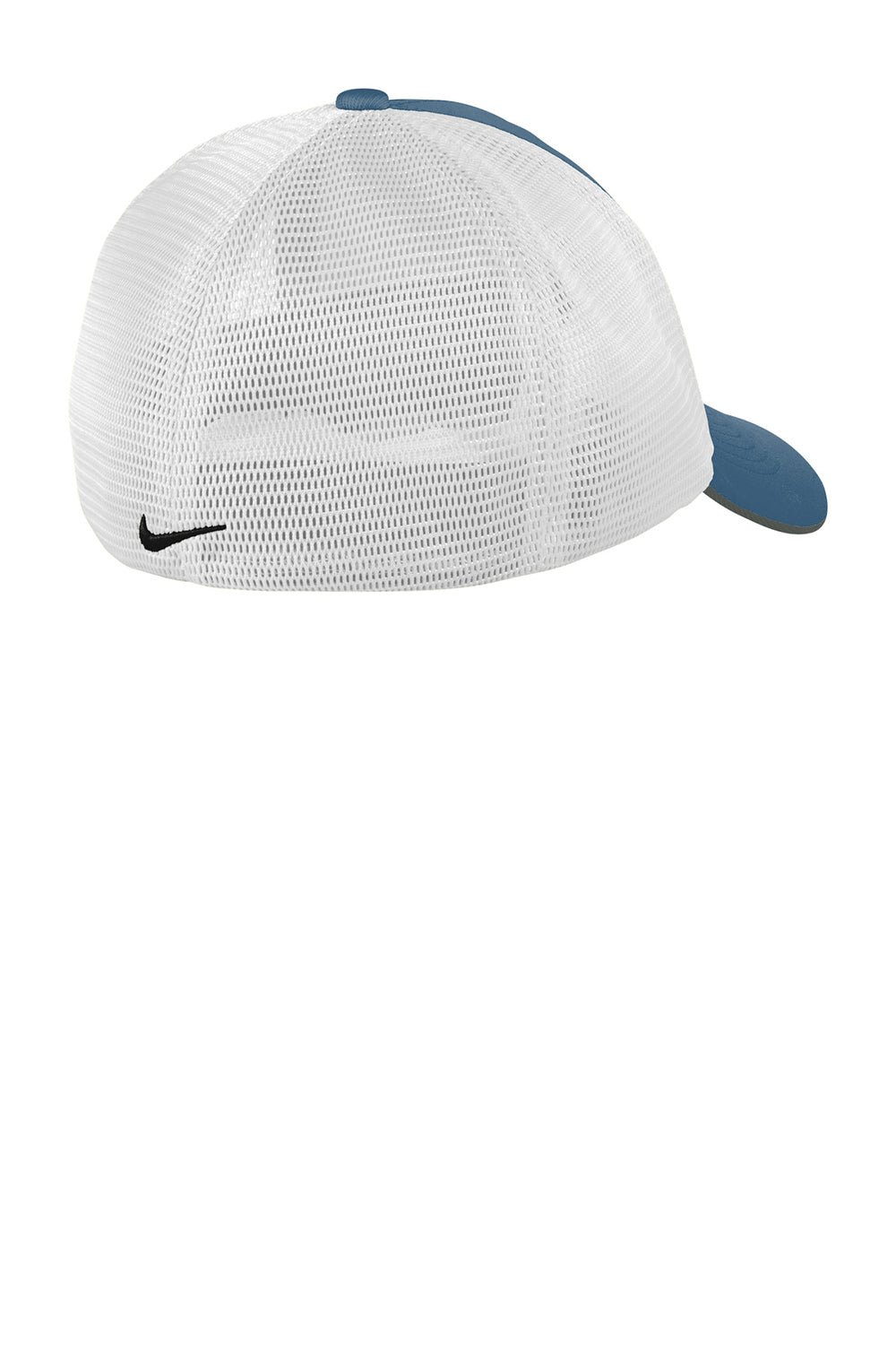 Nike NKAO9293/NKFB6448 Mens Dri-Fit Moisture Wicking Stretch Fit Hat Navy Blue/White Flat Back