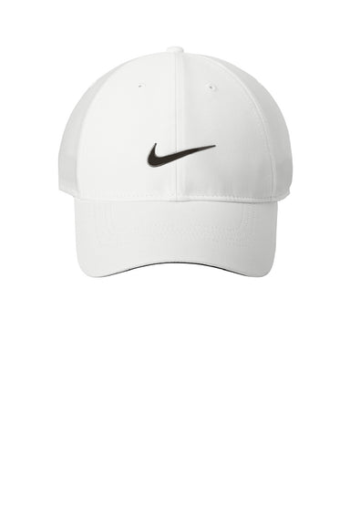 Nike Hats NKFB6450 Mens Dri-Fit Performance Adjustable Hat White Flat Front
