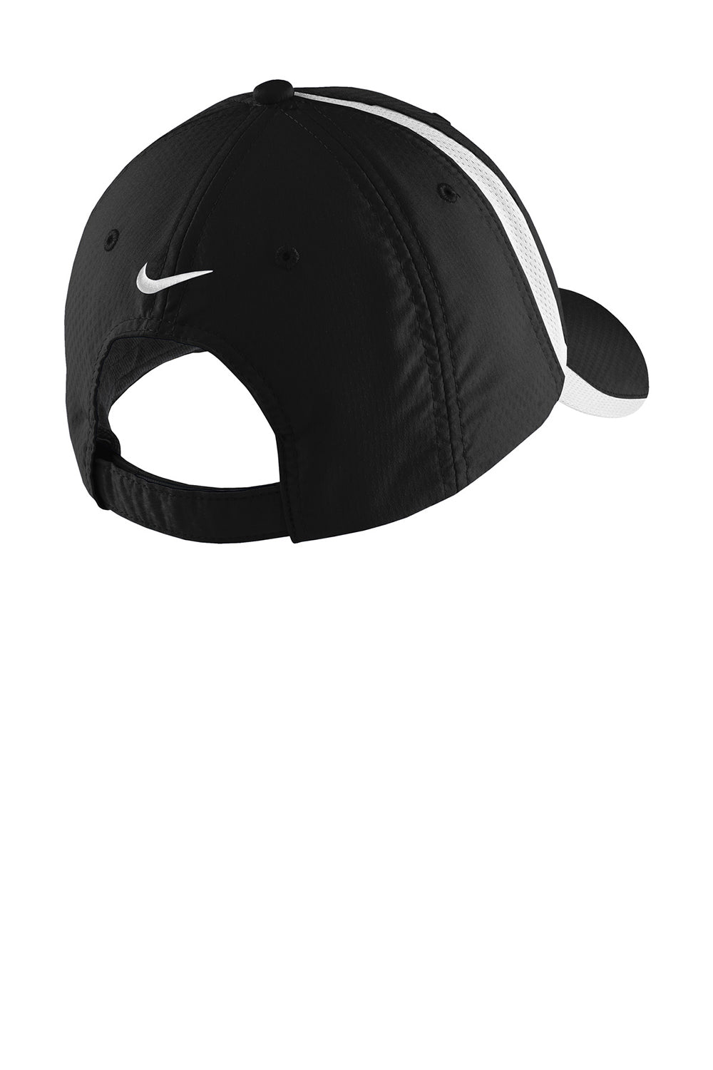 Nike 247077/NKFD9709  Sphere Dry Moisture Wicking Adjustable Hat Black/White Flat Back