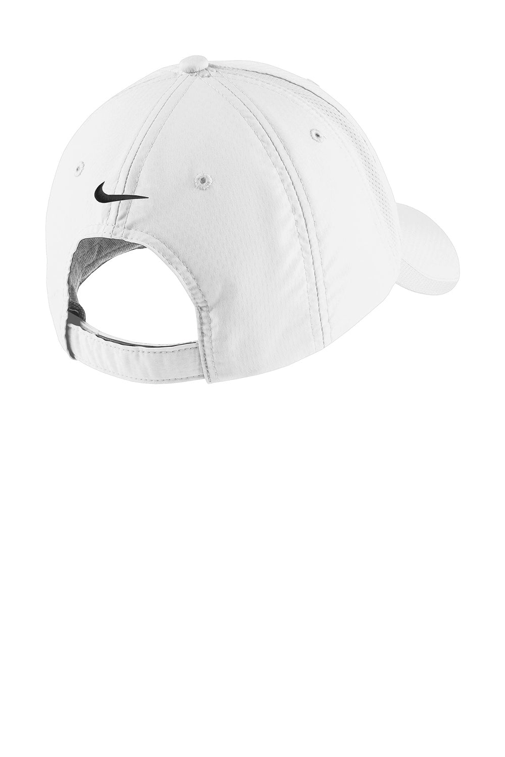 Nike 247077/NKFD9709  Sphere Dry Moisture Wicking Adjustable Hat White Flat Back