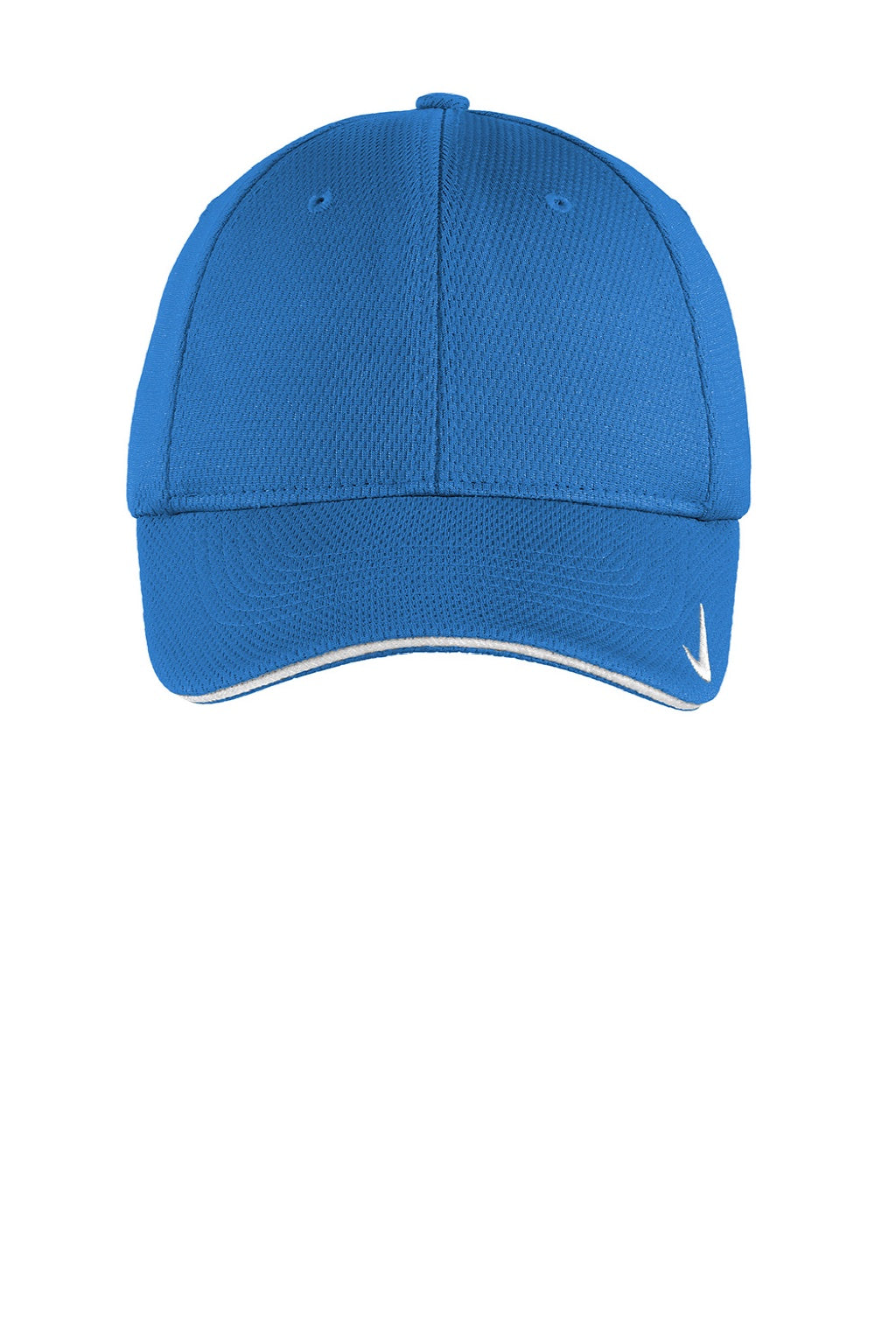 Nike Hats 333115/NKFD9718 Mens Dri-Fit Moisture Wicking Stretch Fit Hat Game Royal Blue/White Flat Front