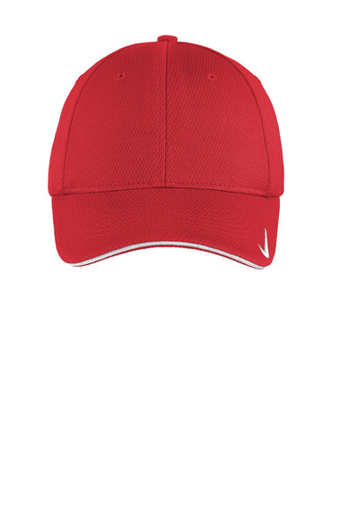 Nike Hats 333115/NKFD9718 Mens Dri-Fit Moisture Wicking Stretch Fit Hat University Red/White Flat Front