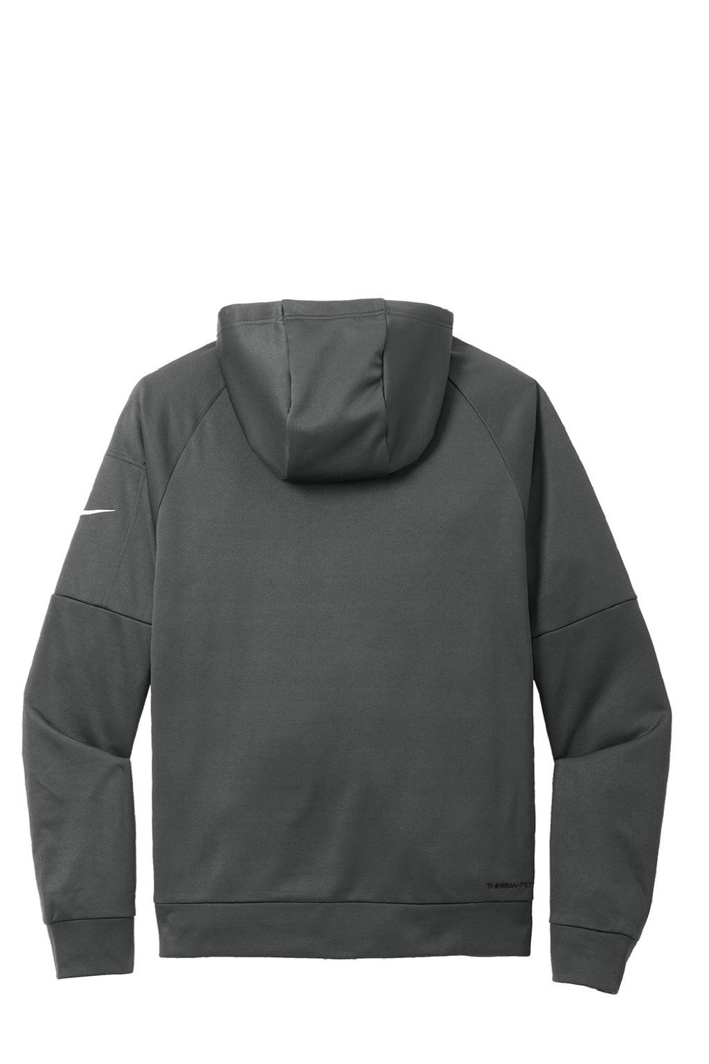 Nike NKFD9735 Mens Therma-Fit Fleece Hooded Sweatshirt Hoodie w/ Pouch Pocket Anthracite Grey Flat Back
