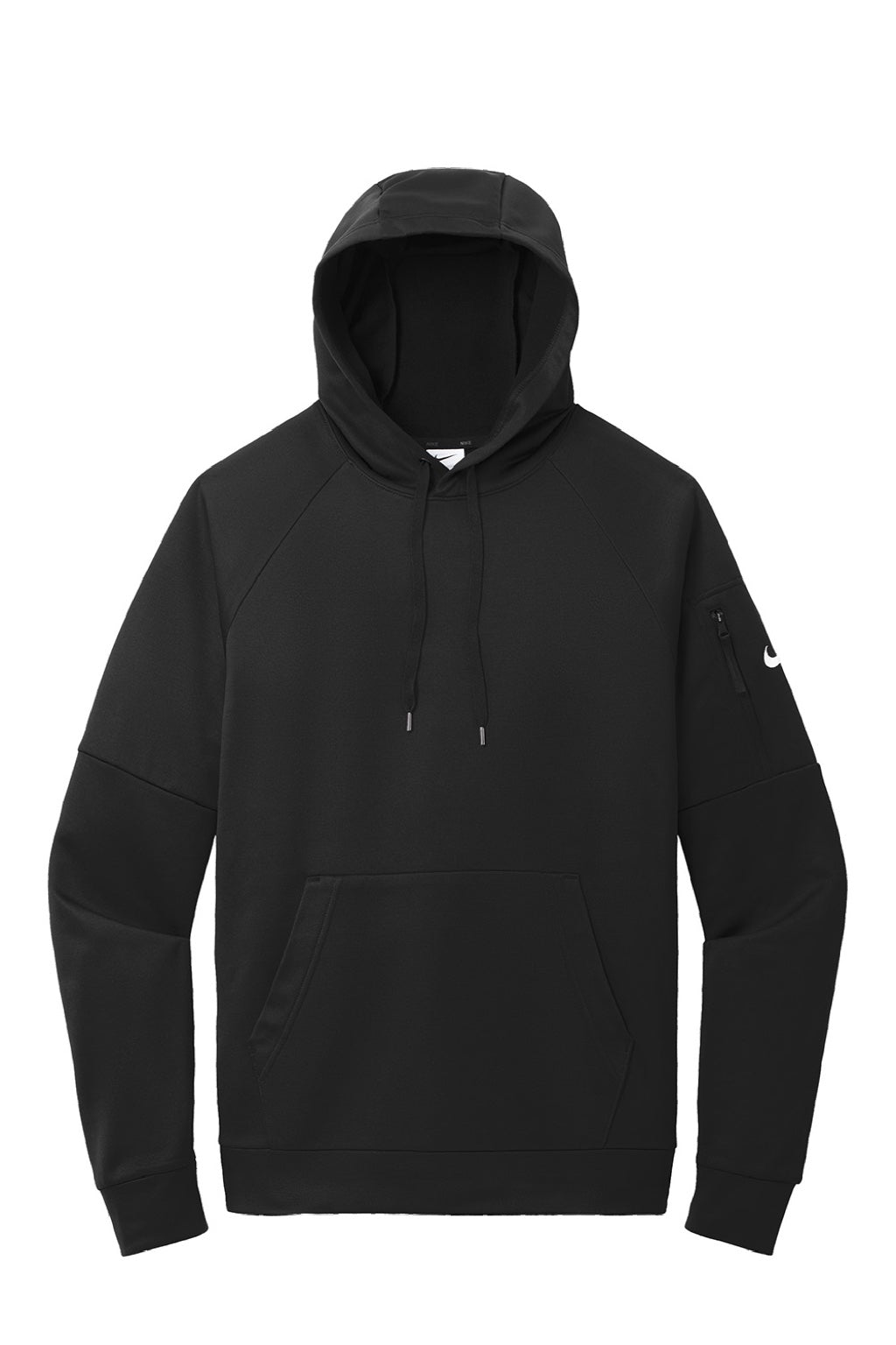 Nike NKFD9735 Mens Therma-Fit Fleece Hooded Sweatshirt Hoodie w/ Pouch Pocket Black Flat Front