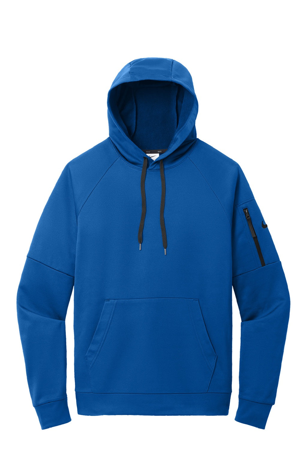 Nike NKFD9735 Mens Therma-Fit Fleece Hooded Sweatshirt Hoodie w/ Pouch Pocket Game Royal Blue Flat Front