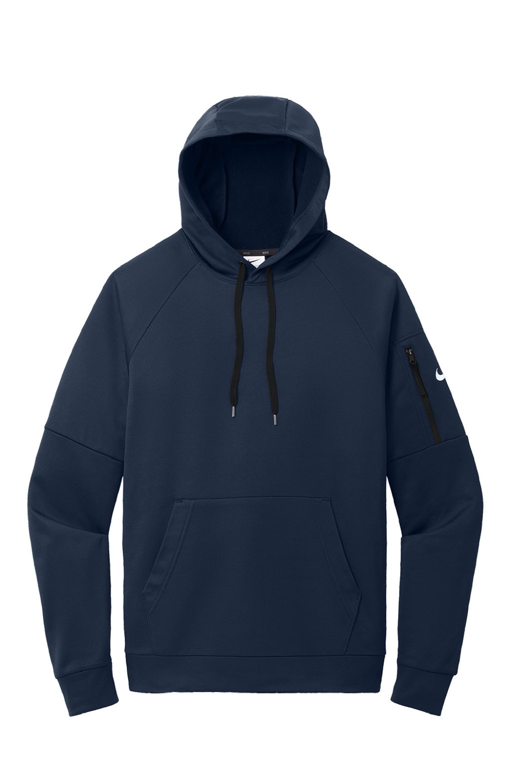Nike NKFD9735 Mens Therma-Fit Fleece Hooded Sweatshirt Hoodie w/ Pouch Pocket Navy Blue Flat Front