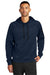 Nike NKFD9735 Mens Therma-Fit Fleece Hooded Sweatshirt Hoodie w/ Pouch Pocket Navy Blue Model Front
