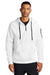 Nike NKFD9742 Mens Therma-Fit Fleece 1/4 Zip Hooded Sweatshirt Hoodie w/ Pouch Pocket White Model Front