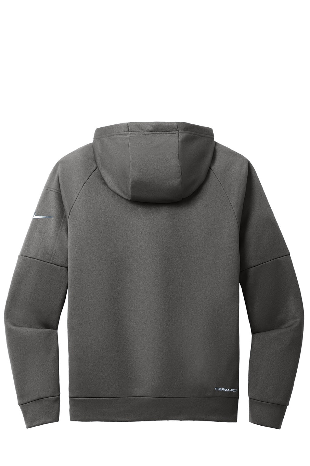Nike NKFD9859 Mens Therma-Fit Fleece Full Zip Hooded Sweatshirt Hoodie w/ Pockets Anthracite Grey Flat Back
