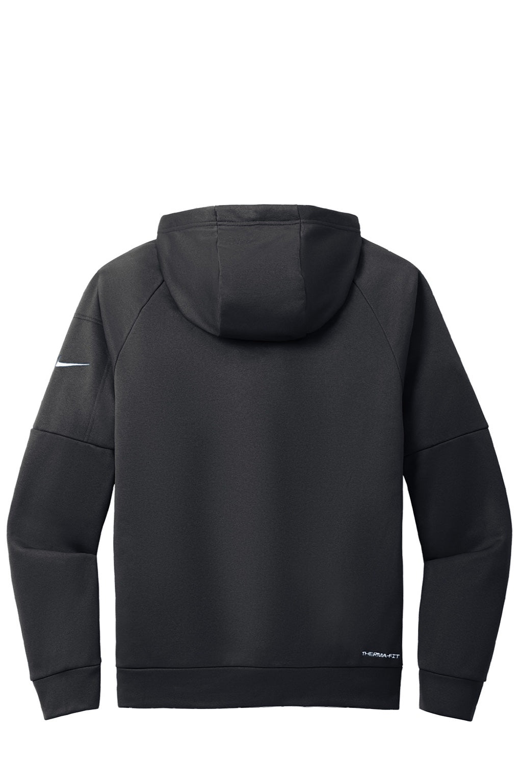 Nike NKFD9859 Mens Therma-Fit Fleece Full Zip Hooded Sweatshirt Hoodie w/ Pockets Black Flat Back
