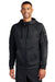 Nike NKFD9859 Mens Therma-Fit Fleece Full Zip Hooded Sweatshirt Hoodie w/ Pockets Black Model Front