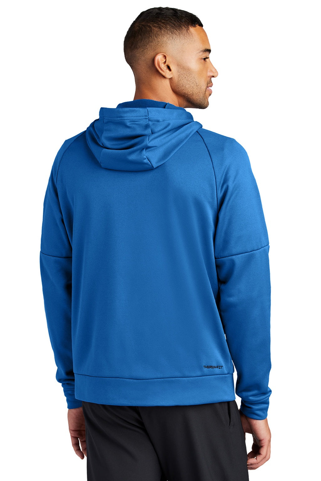 Nike NKFD9859 Mens Therma-Fit Fleece Full Zip Hooded Sweatshirt Hoodie w/ Pockets Game Royal Blue Model Back