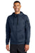 Nike NKFD9859 Mens Therma-Fit Fleece Full Zip Hooded Sweatshirt Hoodie w/ Pockets Navy Blue Model Front