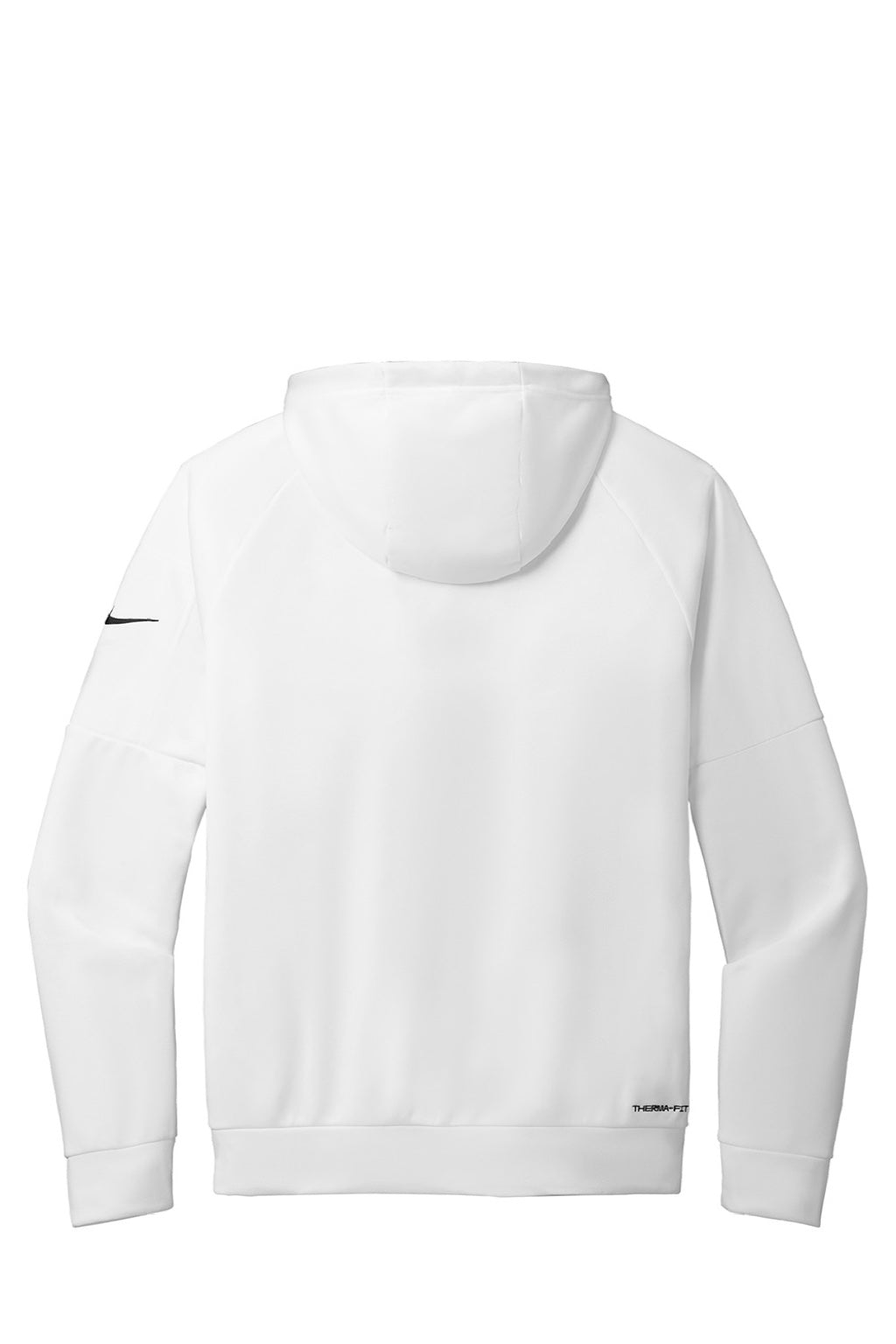 Nike NKFD9859 Mens Therma-Fit Fleece Full Zip Hooded Sweatshirt Hoodie w/ Pockets White Flat Back