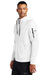 Nike NKFD9859 Mens Therma-Fit Fleece Full Zip Hooded Sweatshirt Hoodie w/ Pockets White Model Side