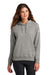 Nike NKFD9889 Womens Club Fleece Hooded Sweatshirt Hoodie w/ Pouch Pockets Heather Dark Grey Model Front