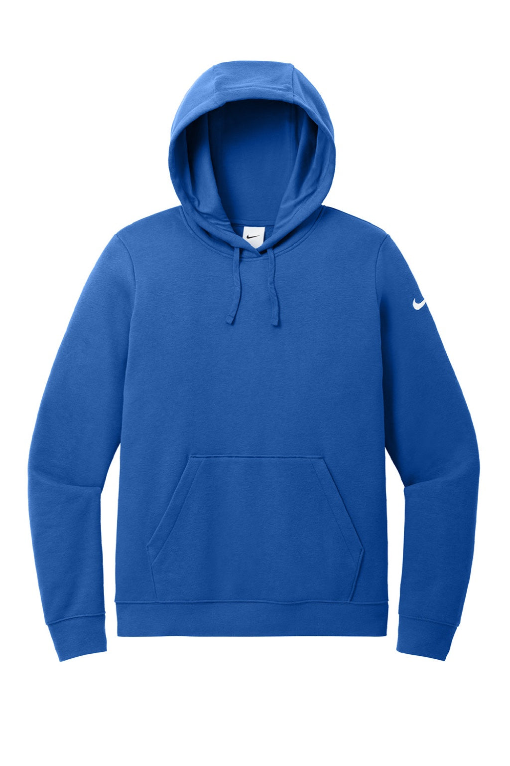 Nike NKFD9889 Womens Club Fleece Hooded Sweatshirt Hoodie w/ Pouch Pockets Game Royal Blue Flat Front