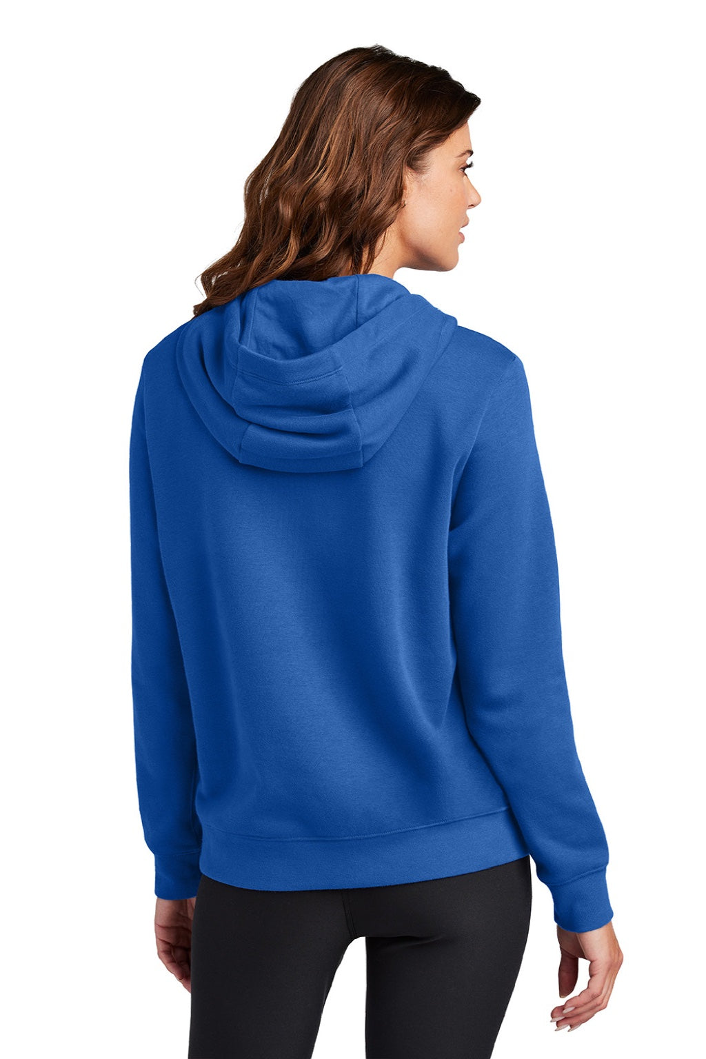 Nike NKFD9889 Womens Club Fleece Hooded Sweatshirt Hoodie w/ Pouch Pockets Game Royal Blue Model Back
