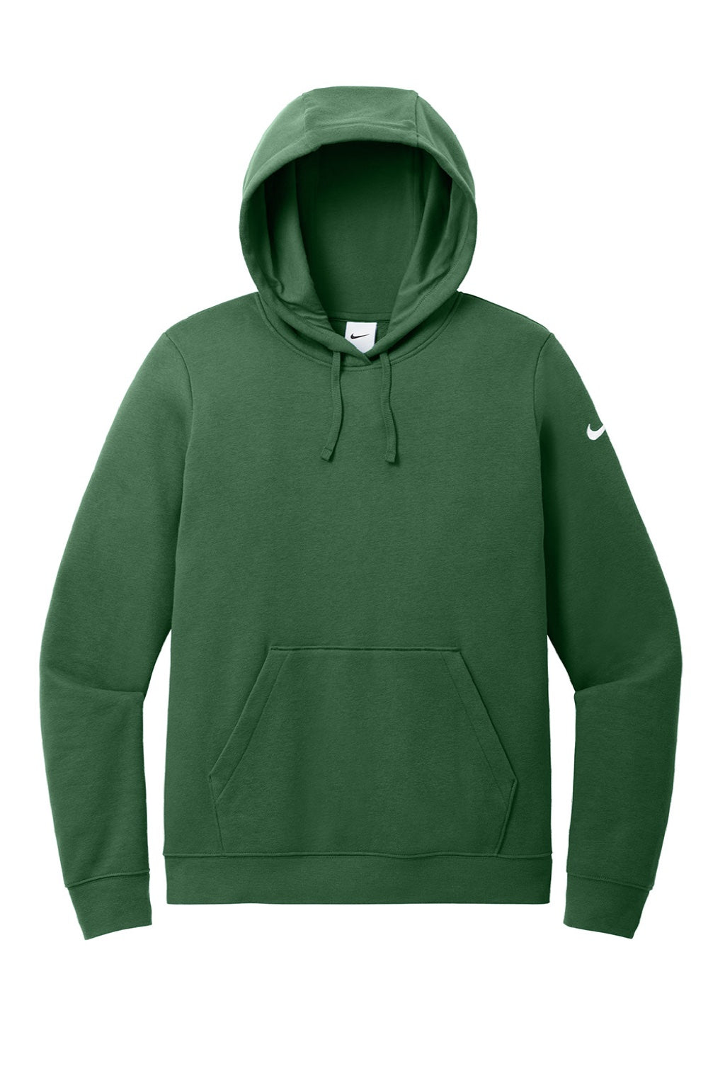 Nike NKFD9889 Womens Club Fleece Hooded Sweatshirt Hoodie w/ Pouch Pockets Gorge Green Flat Front