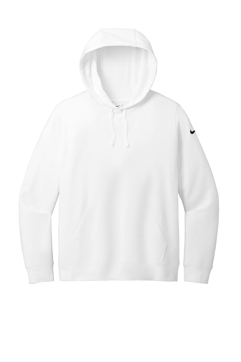 Nike NKFD9889 Womens Club Fleece Hooded Sweatshirt Hoodie w/ Pouch Pockets White Flat Front