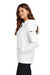 Nike NKFD9889 Womens Club Fleece Hooded Sweatshirt Hoodie w/ Pouch Pockets White Model Side