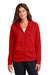 Nike NKFD9890 Womens Club Fleece Full Zip Hooded Sweatshirt Hoodie w/ Pockets University Red Model Front