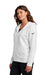 Nike NKFD9890 Womens Club Fleece Full Zip Hooded Sweatshirt Hoodie w/ Pockets White Model Side