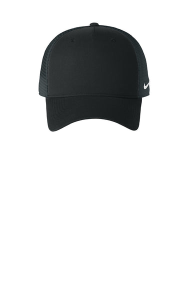 Nike Hats NKFN9893 Mens Mesh Snapback Trucker Hat Black/Dark Grey Flat Front