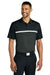 Nike NKFQ3968 Mens Victory Dri-Fit Moisture Wicking Colorblock Short Sleeve Polo Shirt Black/Anthracite Grey/White Model Front