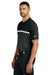 Nike NKFQ3968 Mens Victory Dri-Fit Moisture Wicking Colorblock Short Sleeve Polo Shirt Black/Anthracite Grey/White Model Side
