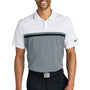 Nike Mens Victory Dri-Fit Moisture Wicking Colorblock Short Sleeve Polo Shirt - White/Cool Grey/Black