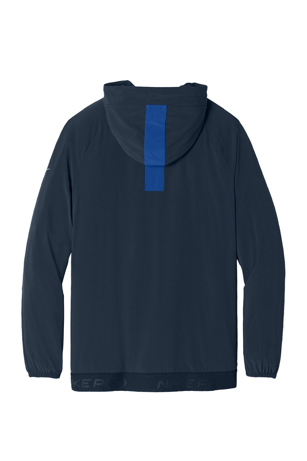 Nike NKFQ4761 Mens Pro Dri-Fit Moisture Wicking Full Zip Hooded Jacket Navy Blue/Game Royal Blue Flat Back