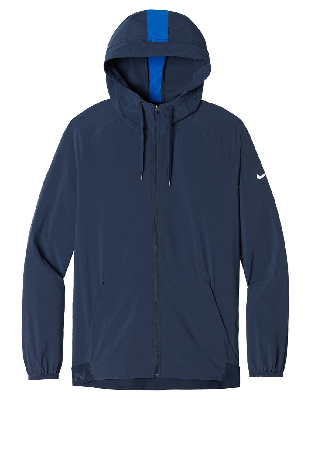 Nike NKFQ4761 Mens Pro Dri-Fit Moisture Wicking Full Zip Hooded Jacket Navy Blue/Game Royal Blue Flat Front