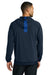 Nike NKFQ4761 Mens Pro Dri-Fit Moisture Wicking Full Zip Hooded Jacket Navy Blue/Game Royal Blue Model Back
