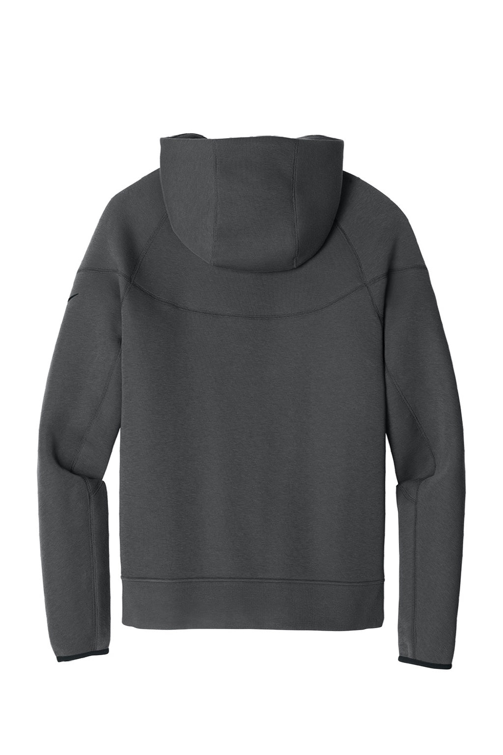 Nike NKFQ4762 Mens Tech Fleece Full Zip Hooded Sweatshirt Hoodie w/ Pockets Heather Anthracite Grey Flat Back