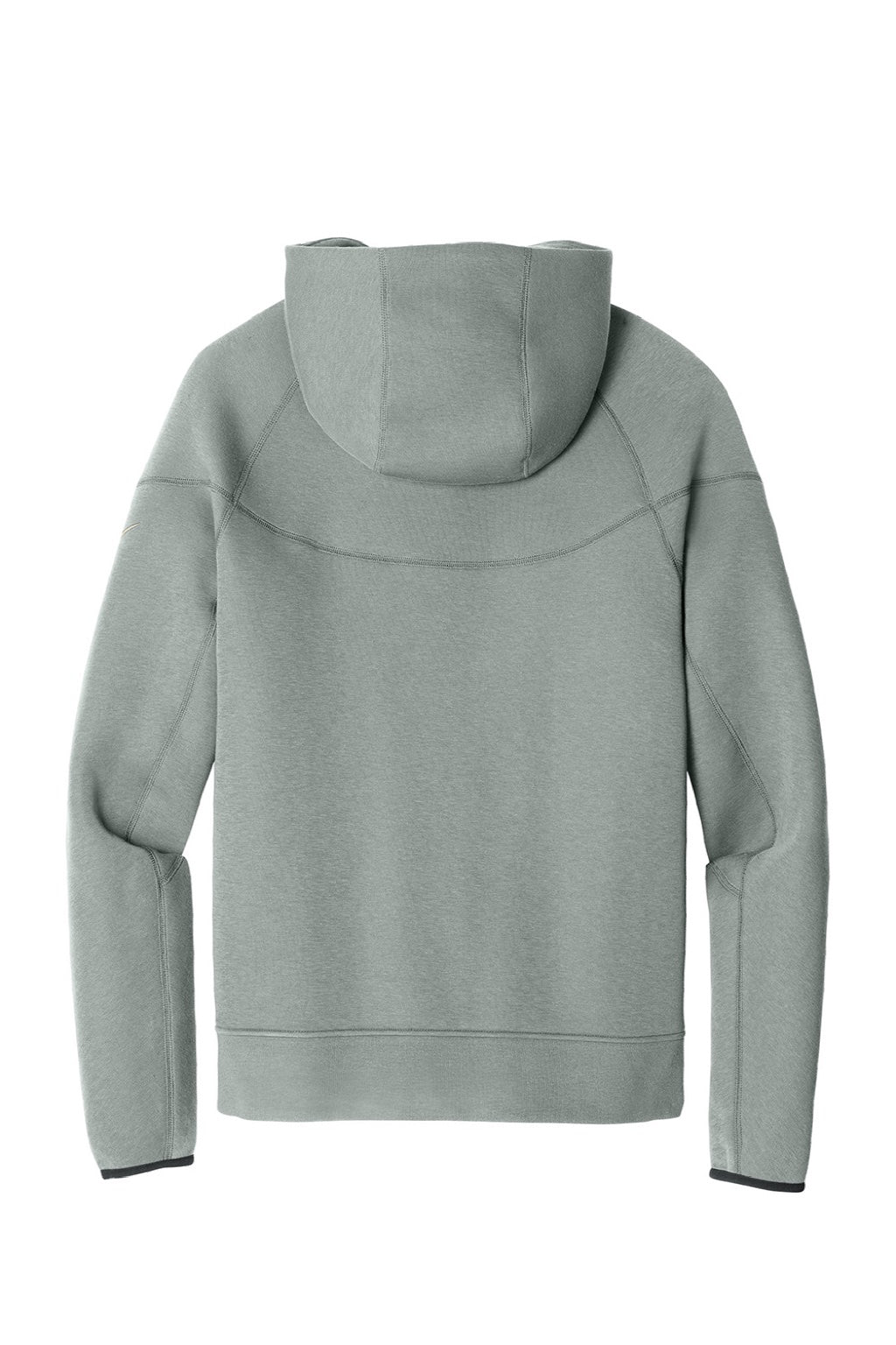 Nike NKFQ4762 Mens Tech Fleece Full Zip Hooded Sweatshirt Hoodie w/ Pockets Heather Dark Grey Flat Back