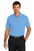 Nike NKFQ4792 Mens Dri-Fit Moisture Wicking Striated Short Sleeve Polo Shirt University Blue Model Front