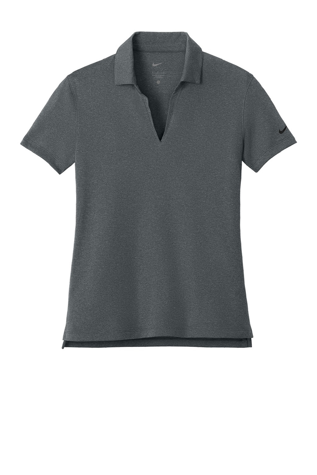 Nike NKFQ4793 Womens Dri-Fit Moisture Wicking Smooth Heather Short Sleeve Polo Shirt Heather Anthracite Grey Flat Front
