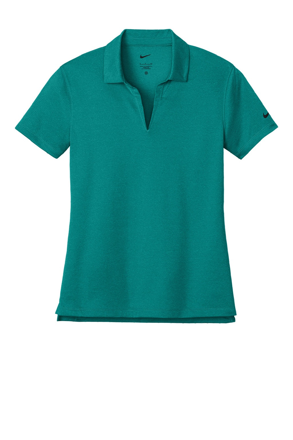 Nike NKFQ4793 Womens Dri-Fit Moisture Wicking Smooth Heather Short Sleeve Polo Shirt Heather Bright Spruce Green Flat Front