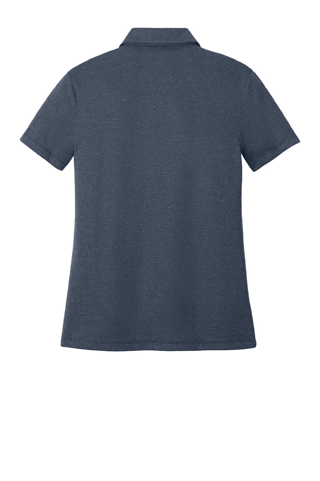 Nike NKFQ4793 Womens Dri-Fit Moisture Wicking Smooth Heather Short Sleeve Polo Shirt Heather Navy Blue Flat Back