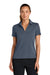 Nike NKFQ4793 Womens Dri-Fit Moisture Wicking Smooth Heather Short Sleeve Polo Shirt Heather Navy Blue Model Front