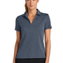Nike Womens Dri-Fit Moisture Wicking Smooth Heather Short Sleeve Polo Shirt - Heather Navy Blue