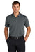 Nike NKFQ4794 Mens Dri-Fit Moisture Wicking Smooth Heather Short Sleeve Polo Shirt Heather Anthracite Grey Model Front