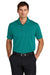 Nike NKFQ4794 Mens Dri-Fit Moisture Wicking Smooth Heather Short Sleeve Polo Shirt Heather Bright Spruce Green Model Front