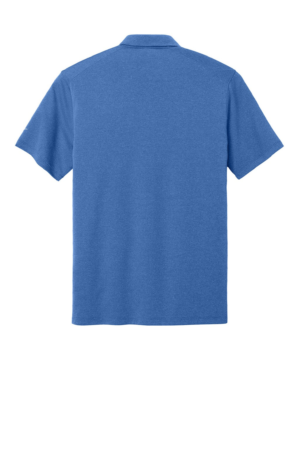 Nike NKFQ4794 Mens Dri-Fit Moisture Wicking Smooth Heather Short Sleeve Polo Shirt Heather Game Royal Blue Flat Back