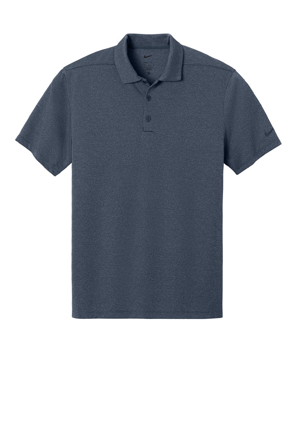 Nike NKFQ4794 Mens Dri-Fit Moisture Wicking Smooth Heather Short Sleeve Polo Shirt Heather Navy Blue Flat Front